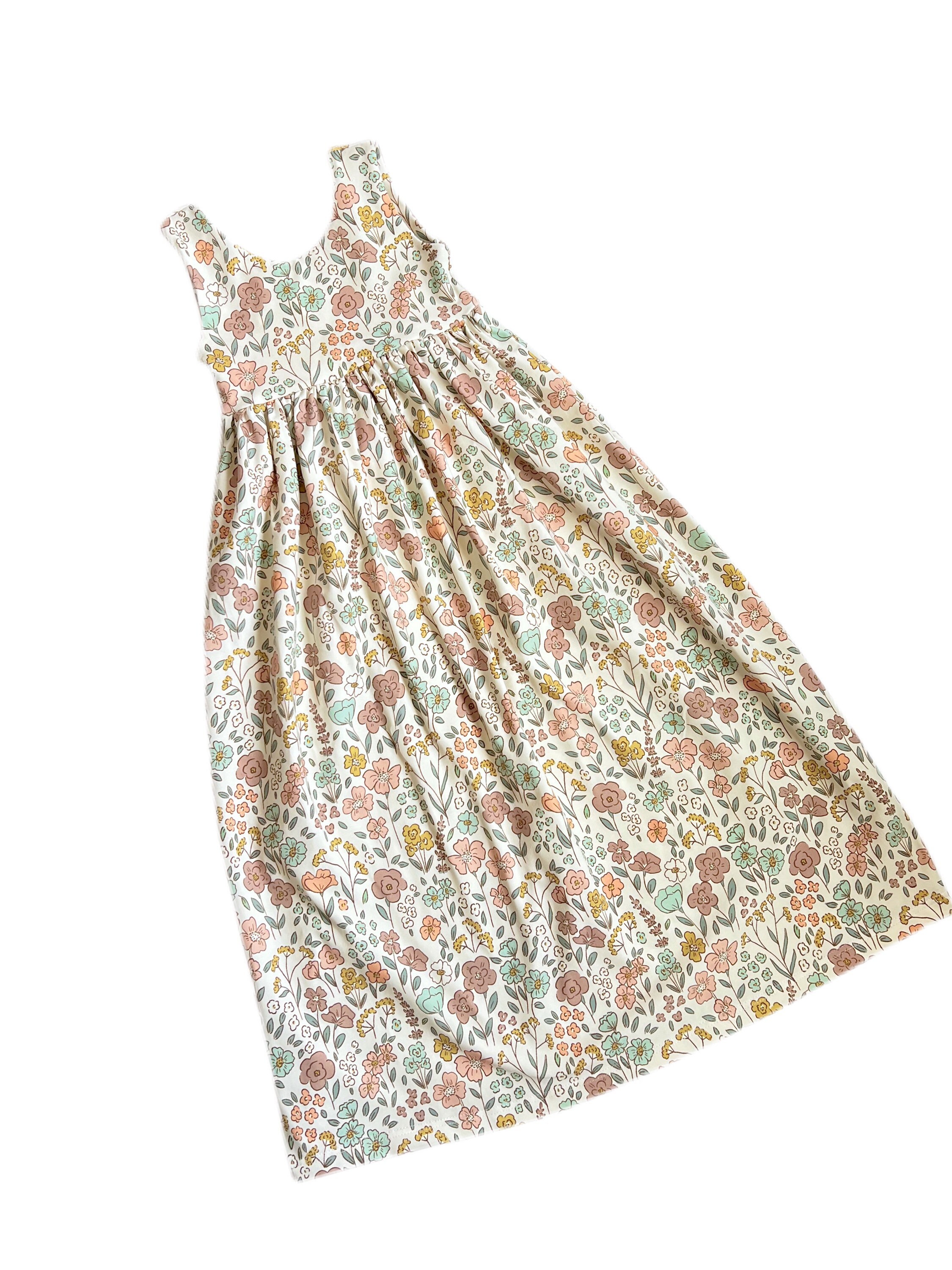 5t boho dress Size 5T Girls Floral Maxi Dress, Boho Floral Long Dress, Fall Girls Clothes,  Flower Girl Dress