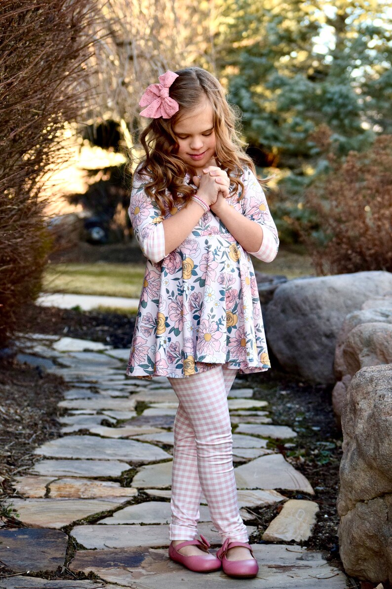 Girls Spring Peplum Top, Pink Floral Twirly Top - Etsy