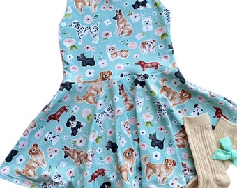 Puppy Dog Dress for Toddlers, Dog Lover Dress, Girls Puppy Dress, Puppy Party Outfjt, Girls Spring Outfits, Puppy Pawty