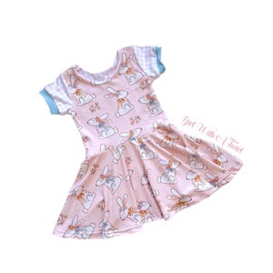 Girls Spring Dress, Bunny Twirly Dress, Spring Outfits for Toddler Girl Baby Girls Baby Shower Gift