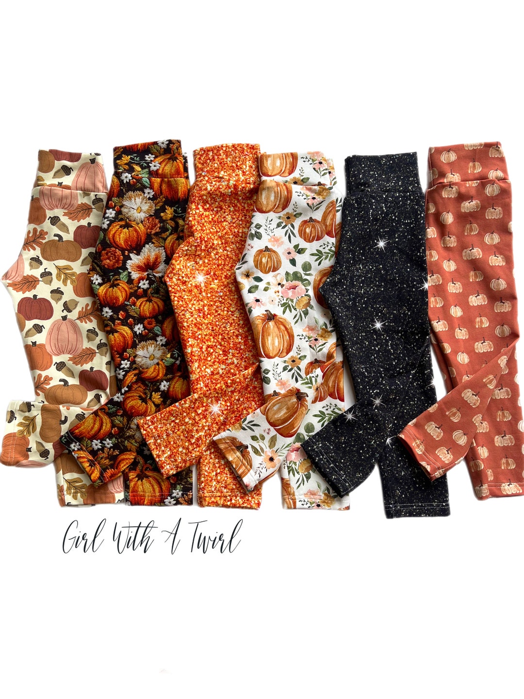 Fall Leggings for Baby, Toddler, and Girls Sizes NB14, Pumpkin