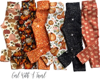 Fall Leggings For Baby, Toddler, and Girls Sizes NB-14, Pumpkin Leggings, Pumpkin Patch Outfit, Pink Pumpkin Leggings, Baby Shower Gift