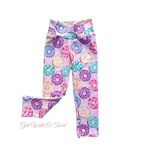 Toddler Girl Clothes Pink Donut Leggings for Baby Girl Colorful Donut Party Outfit Soft Pants for Kids