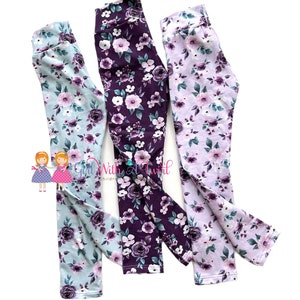 Girls Floral Spring Leggings, Baby, Toddler, and Girls Size NB-14