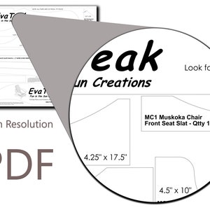 MC2 Muskoka Chair Adirondack Chair Plans and Full Size Patterns E Size Drawings PDF File. Etsy image 4