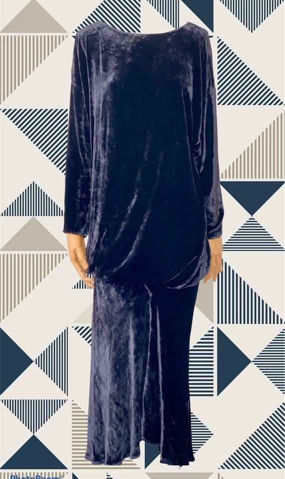 Vintage couture Patricia Lester silk evening dress