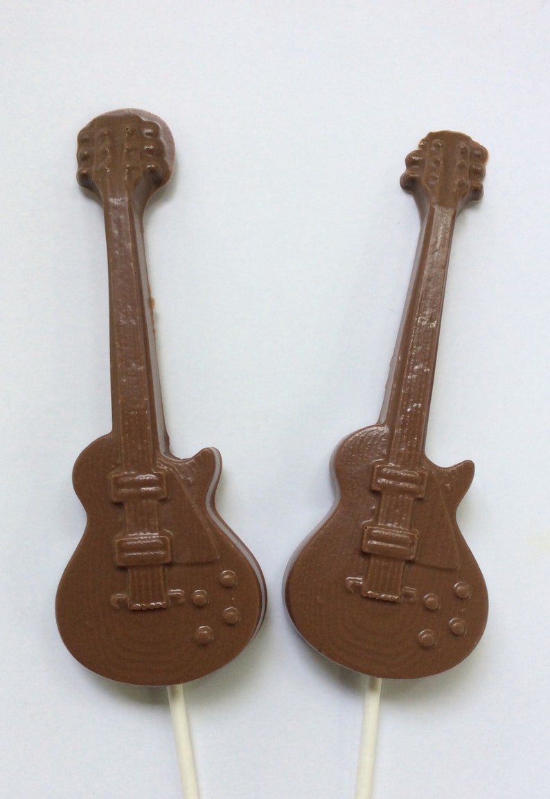 12 Chocolate Guitar Pops Chocolate Electric Guitar Favors Etsy