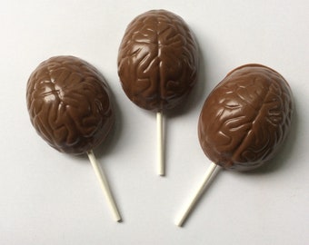 10 Chocolate Brain pops chocolate brain lollipop