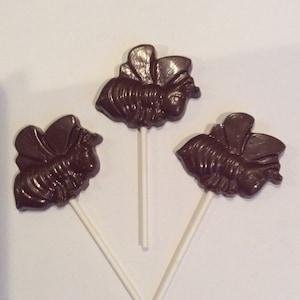 10 Bee Chocolate pops chocolate bee favors chocolate bee lollipop