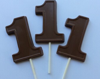 12 1st birthday Chocolate pops chocolate 1st birthday favors chocolate 1 favors chocolate 1st birthday lollipop