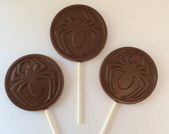 12 Spider Chocolate pops spider favors chocolate spider lollipop spider favors