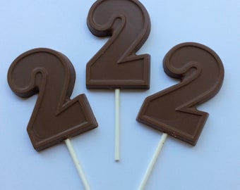 12 2nd birthday Chocolate pops 2nd chocolate lollipop