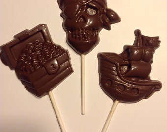 12 Pirate Chocolate pops pirate favors chocolate pirate lollipop