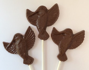 12 Hummingbird Chocolate pops chocolate hummingbird lollipop