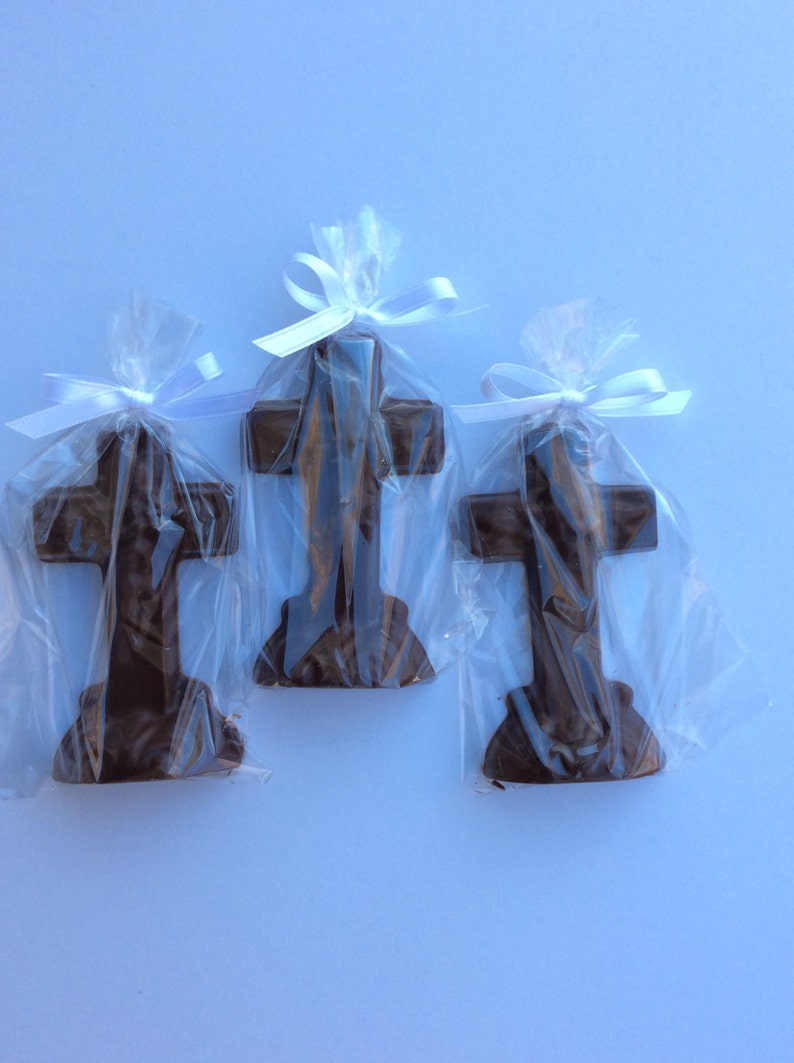 12 Chocolate Crosses Baptism Favors Christening Favors Etsy