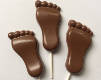 12 Chocolate Foot pops foot favors baby feet favors chocolate feet lollipop