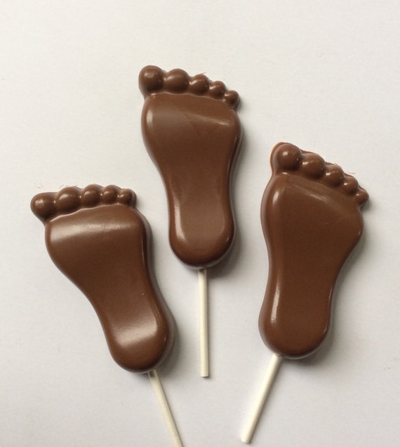 12 Chocolate Foot Pops Foot Favors Baby Feet Favors Chocolate Etsy