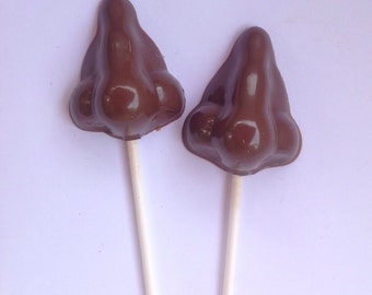 12 Chocolate Nose pops nose favors chocolate nose lollipop