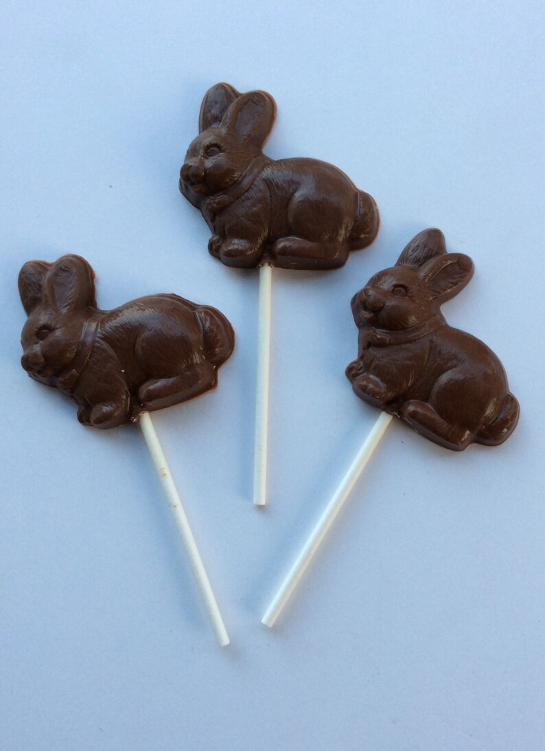 12 Bunny Chocolate Pops Chocolate Bunny Lollipop Etsy