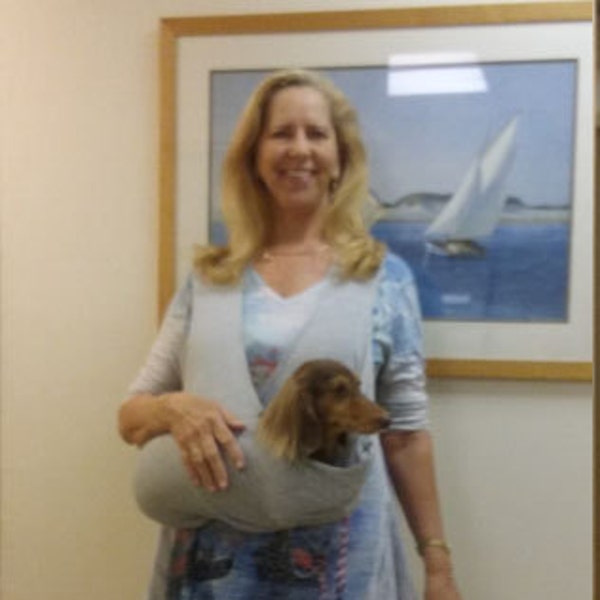 Dachshund Carrier Up to 18 Lbs. One size for pet. Only offered in Black French Terry.