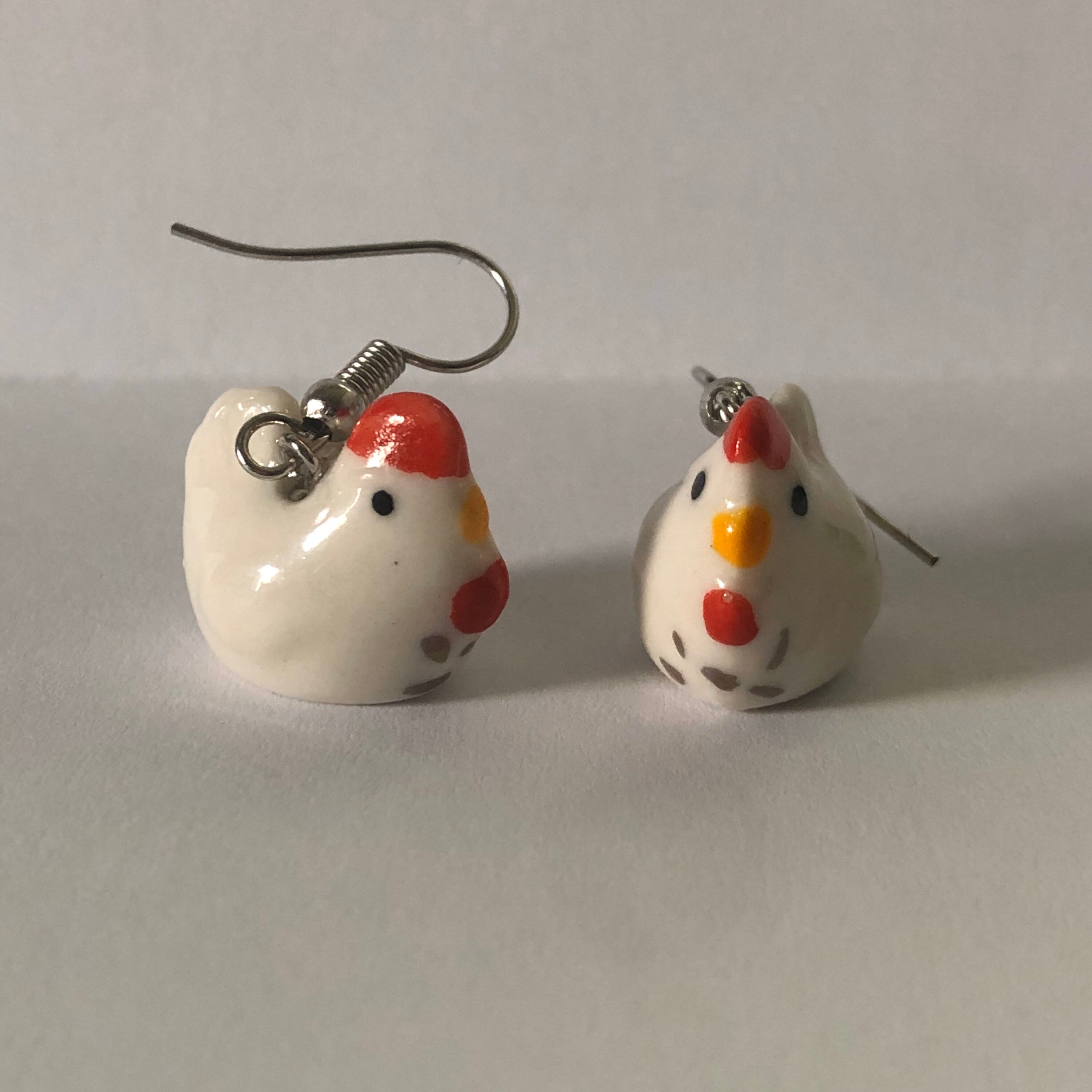 Chicken Earrings Etsy
