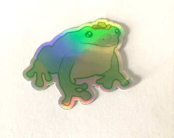 Holographic Cowboy Frog Sticker