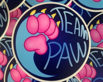Team Paw and Team Maw Waterproof Furry Pride Stickers