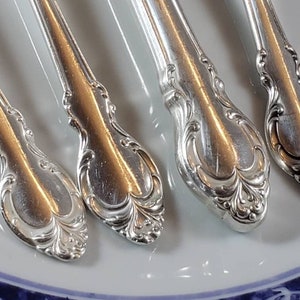 1957 SILVER FASHION Service für 4, fünfteilige Gedecke, Vintage Holmes & Edwards Silberplattenbesteck, antikes Besteckset aus den 1950er Jahren