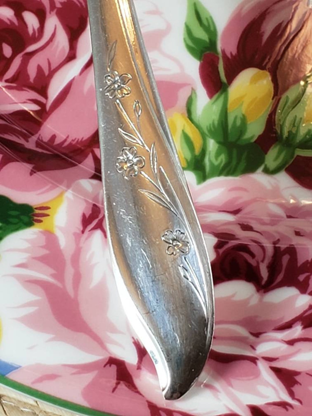 1957 SPRINGTIME Serving Set, Hostess Set, Spoons, Butter Knife, Vintage