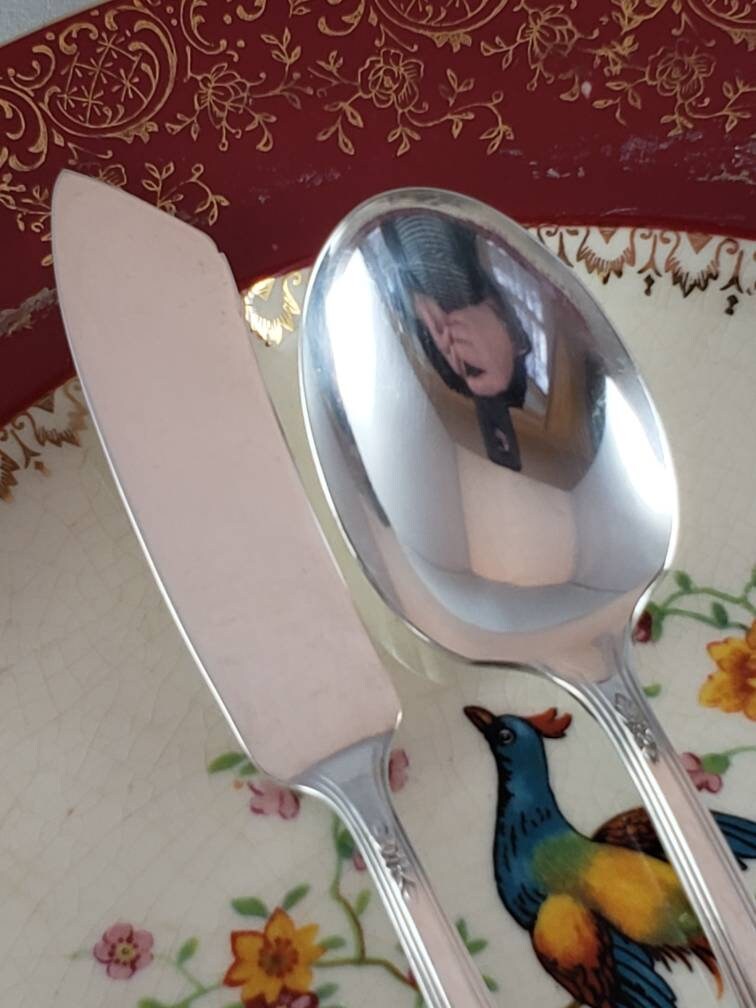 1940 LADY DRAKE Master Butter Knife & Sugar Spoon Vintage Wm Etsy