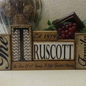 Custom Family Name Wooden Block Set: Realtor Closing Gift