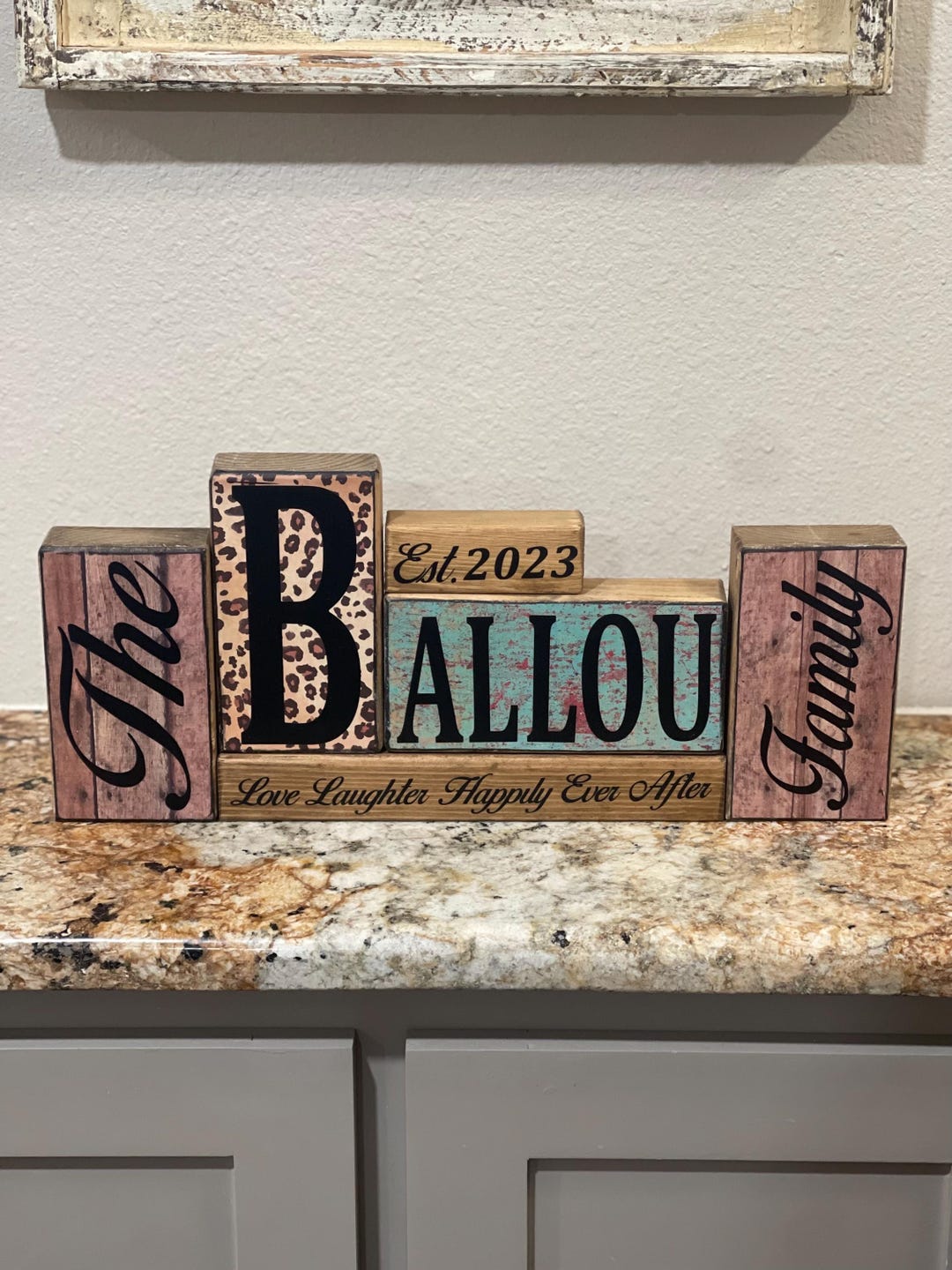 Personalized Family Name Wooden Block Set, Custom Home Decor - Etsy