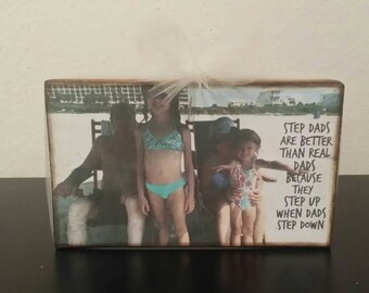 Personalized Photo Block, Gift for Dad, Stepdad
