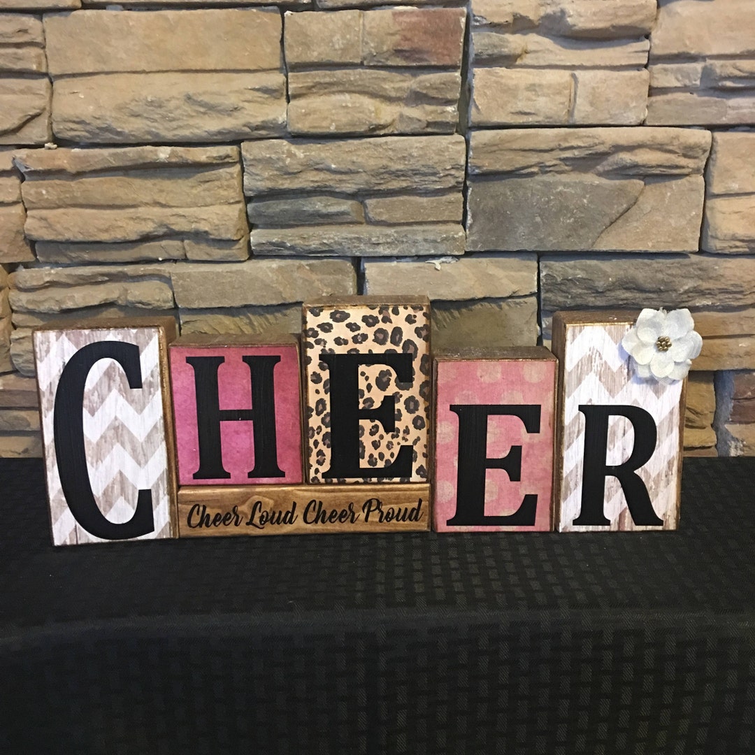 Custom Cheer Wooden Block Sign, Cheerleader Gift - Etsy