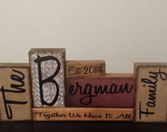Personalized Family Name Wood Block Set: Realtor Closing Gift