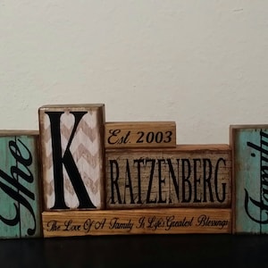 Custom Family Name Wood Block Set: Realtor Closing Gift