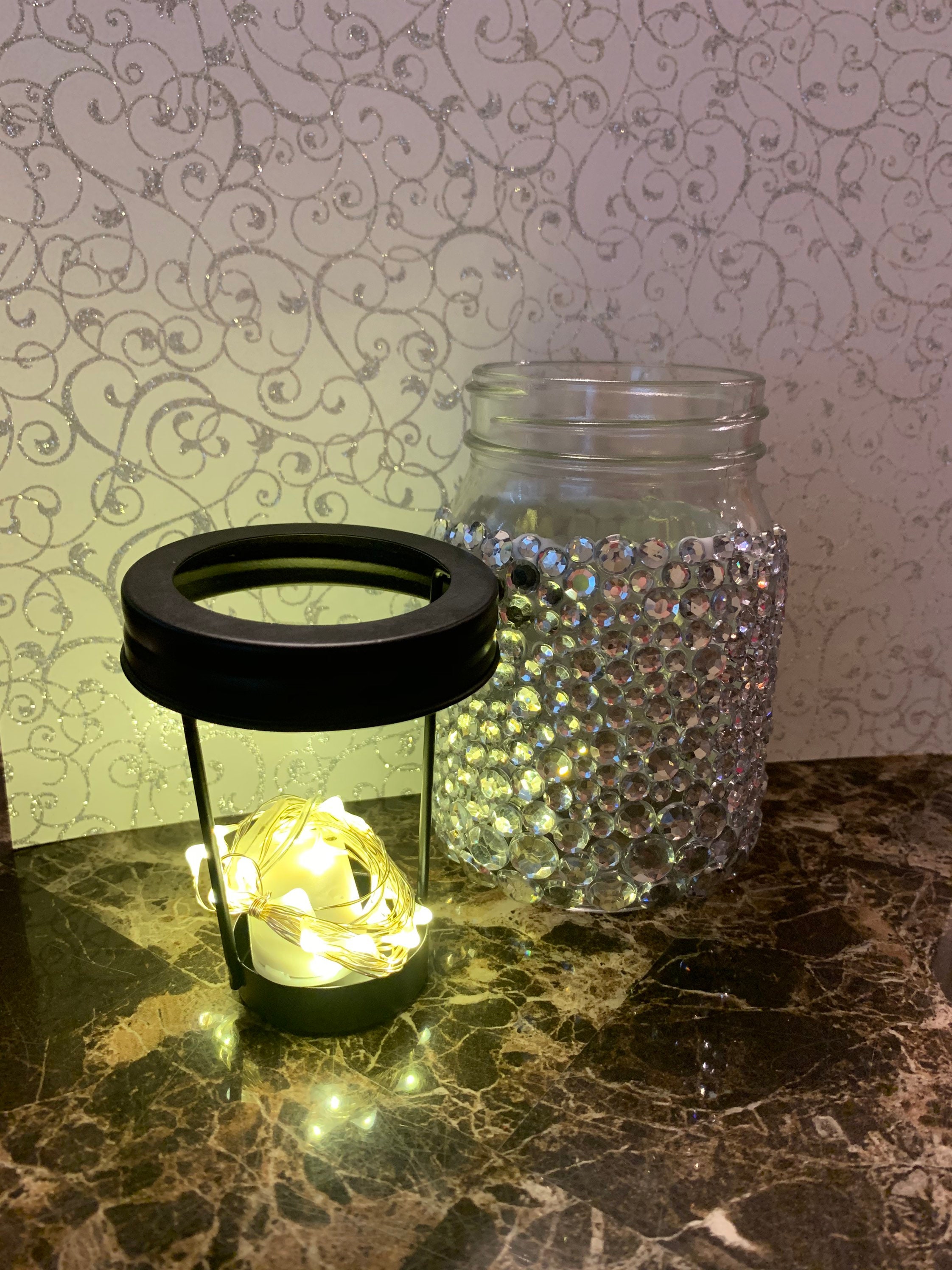 Glass jar with lights Etsy