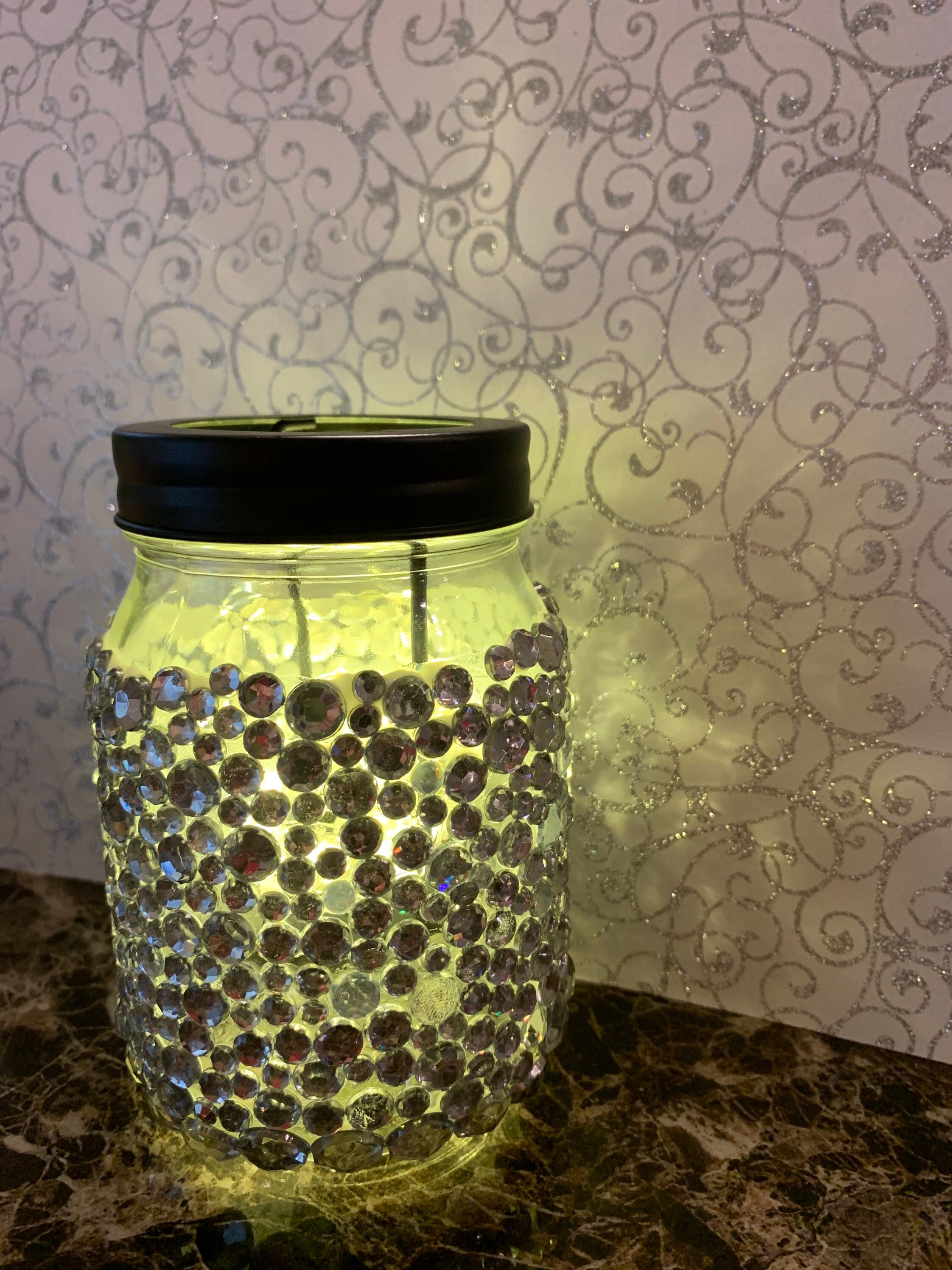Glass jar with lights Etsy