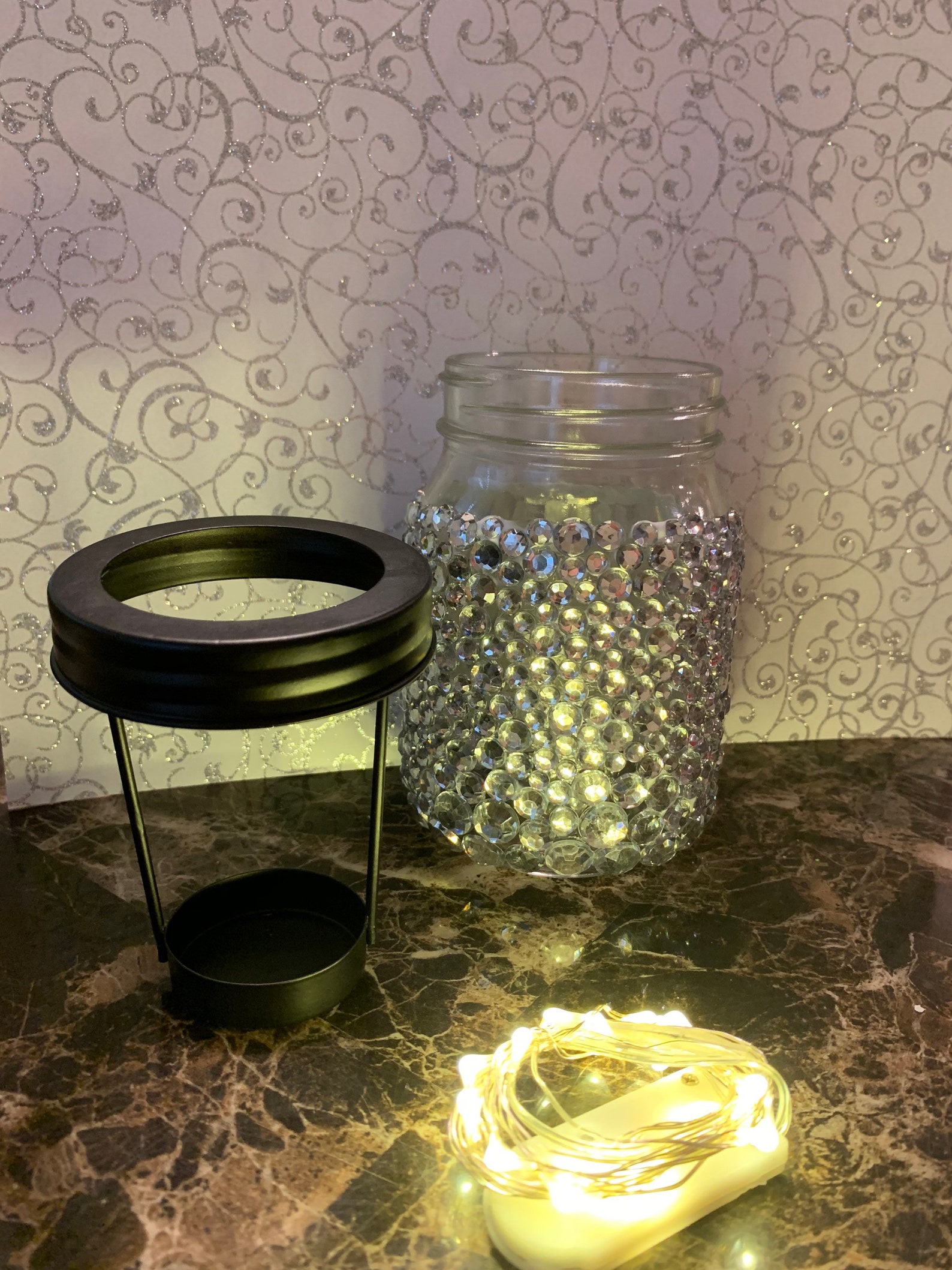 Glass jar with lights Etsy