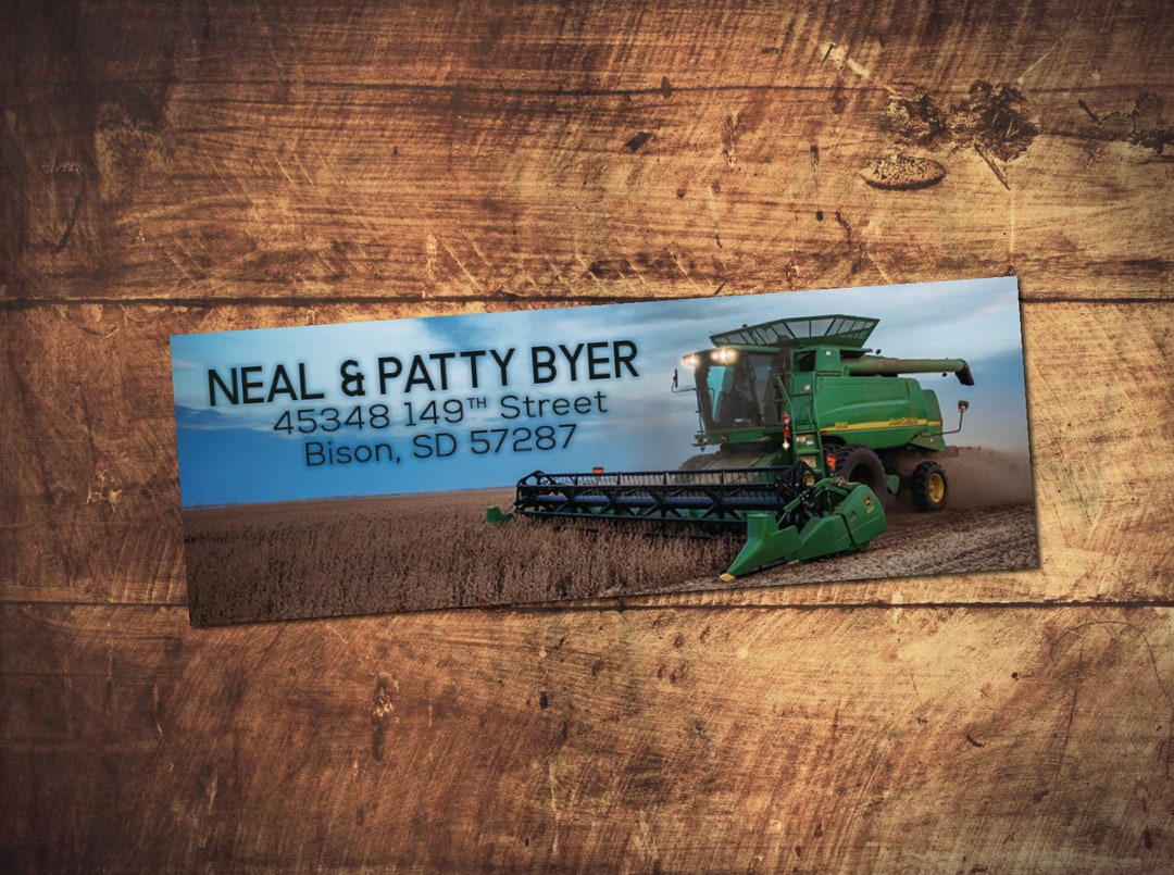 John Deere Return Address Labels, Combine Return Address Labels, Custom