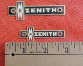Vintage Zenith, Metal Plates, Set of 2, Appear Unused, Retro Emblems, Free Shipping.