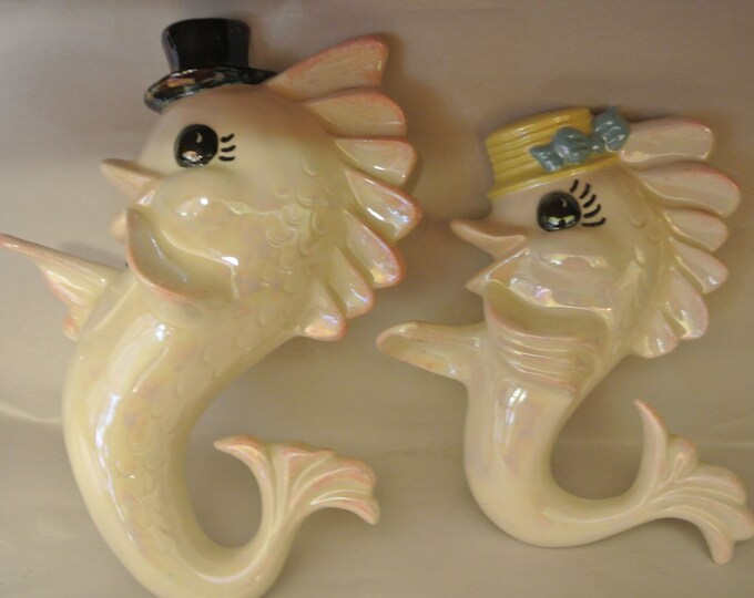 Vintage Set of Ceramic Fish Bathroom Wall Decor Fish With Etsy
