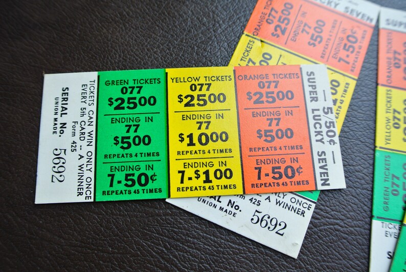 Vintage Pull Tabs Retro Gambling Tabs Set of 10 Unused Pull Etsy