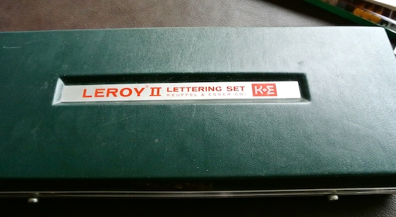 LEROY II, Lettering Set, Keuffel & Esser Co, Hard Case, Drafting Drawing,  Vintage, Original Case, Free Shipping 