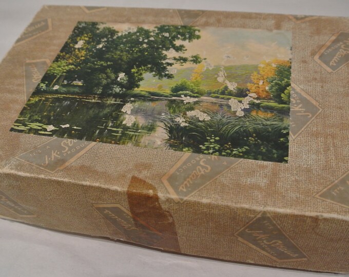 Vintage Wood Puzzle, J.K. Straus Puzzle 226, Tranquil Water, Retro
