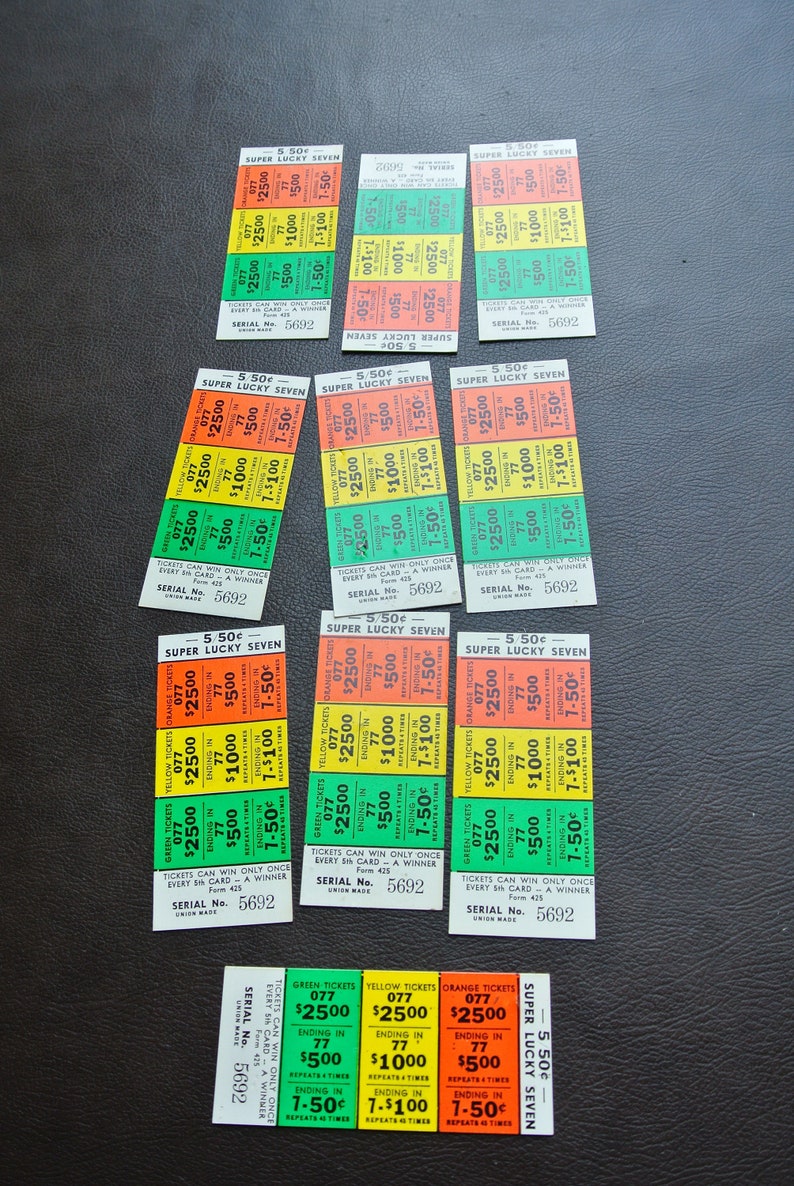 Vintage Pull Tabs Retro Gambling Tabs Set of 10 Unused Pull Etsy