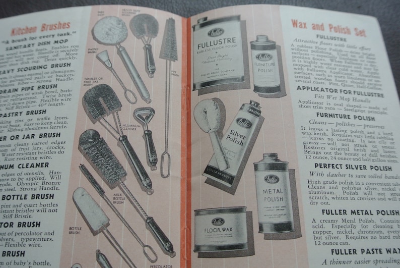 Vintage Catalog Fuller Brushes Product Care Illustrated Etsy