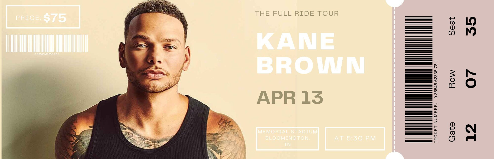 Kane Brown Concert Ticket Template Etsy