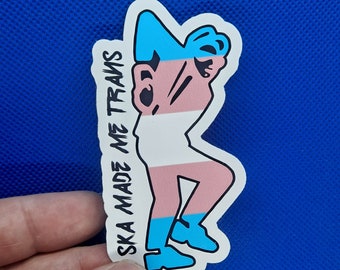 Trans Flag Walt Jabso Skankin Man Ska Made Me Trans Sticker