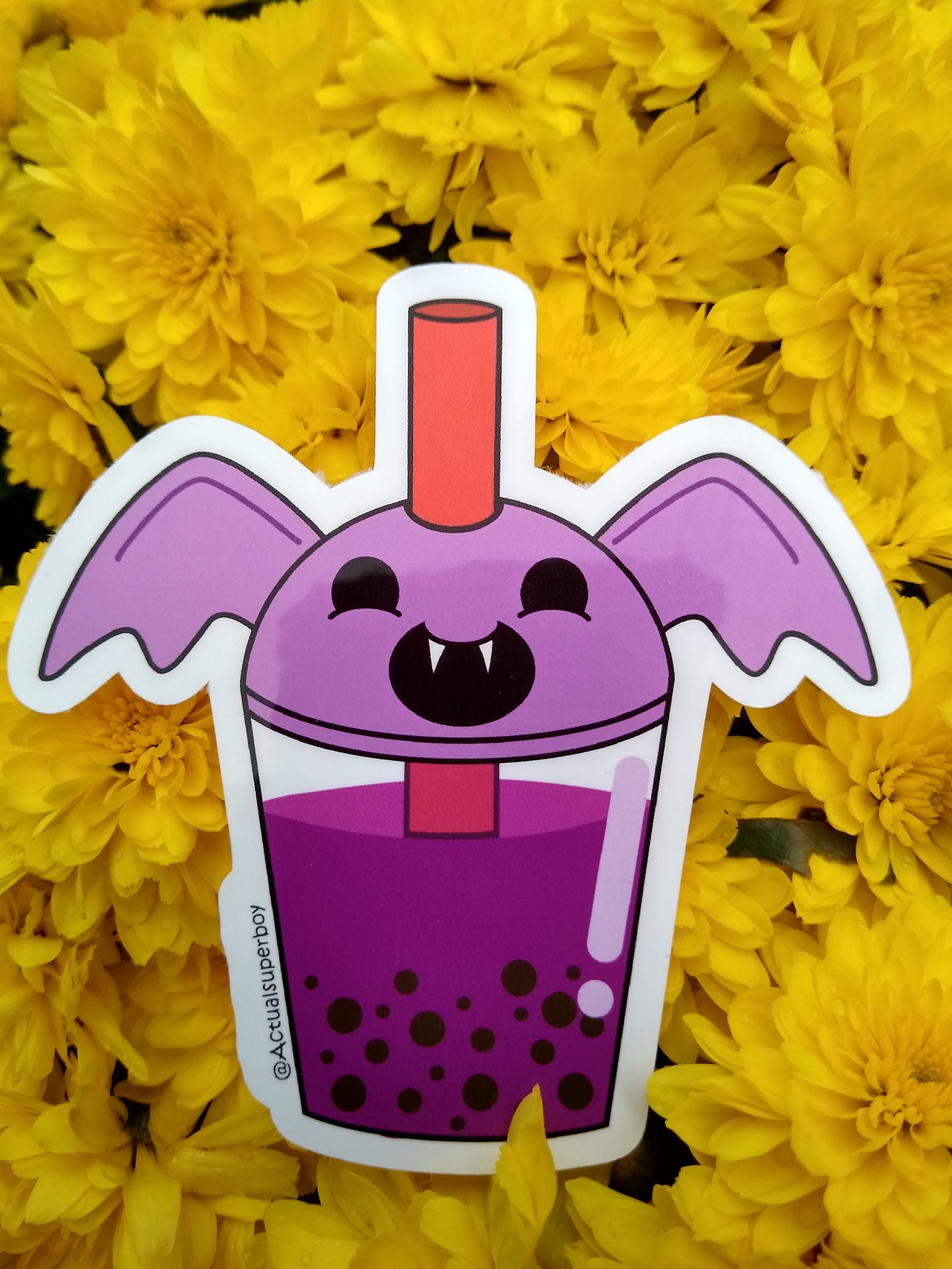 Bat Boba Thee Bubble Thee Sticker Etsy